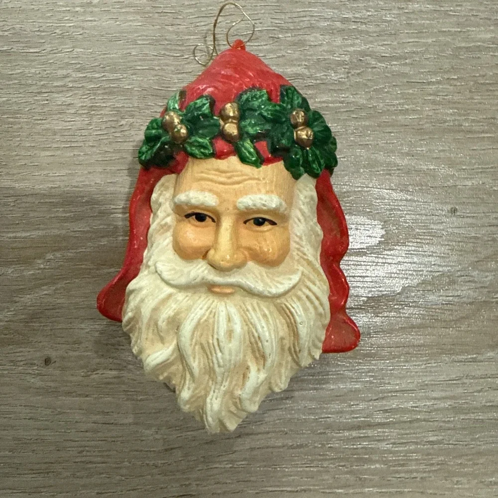 Vintage Hard Plastic Christmas Santa Claus Tree Ornament‎ 1970s-1980s